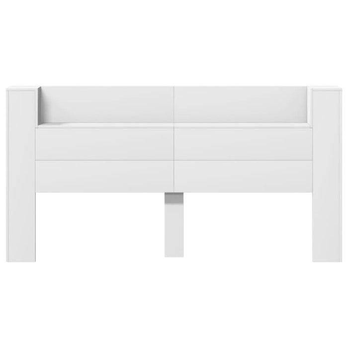 Super King Size Headboard Cabinet With Led White