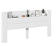 Super King Size Headboard Cabinet With Led White