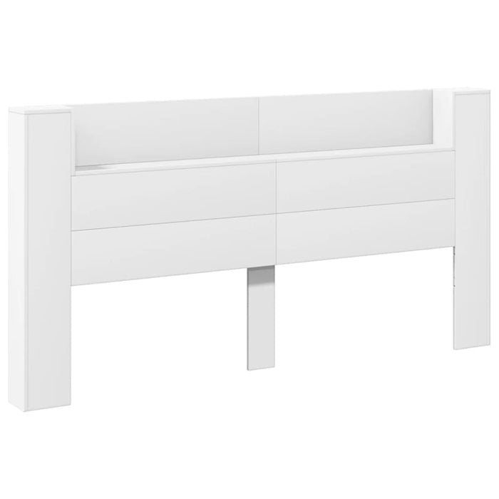 Super King Size Headboard Cabinet With Led White