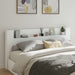 Super King Size Headboard Cabinet With Led White