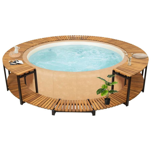 Spa Surround 273x53 Cm Solid Acacia Wood Tobbko