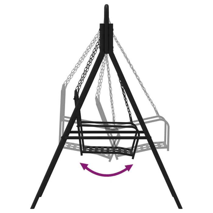 Swing Bench 124 Cm Black Steel Tonntx