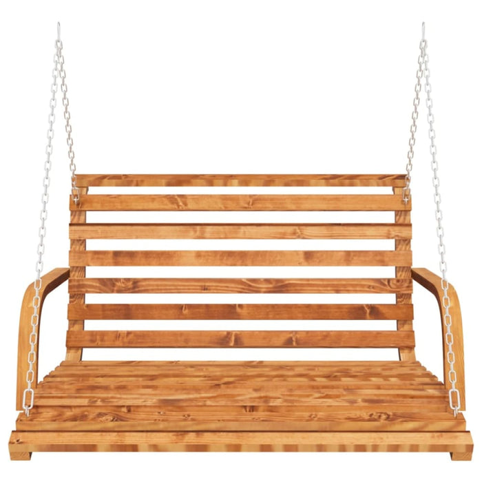 Swing Bench Solid Bent Wood With Teak Finish 126x92x63 Cm