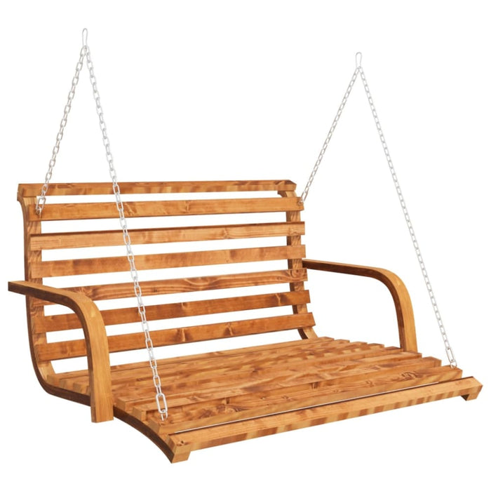 Swing Bench Solid Bent Wood With Teak Finish 126x92x63 Cm