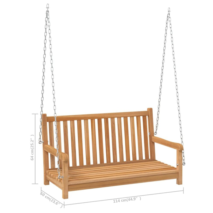 Swing Bench Solid Teak Wood 114x60x64 Cm Tollxn