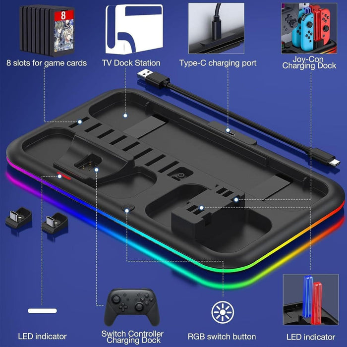 Switch Oled Charging Dock With Rgb Light