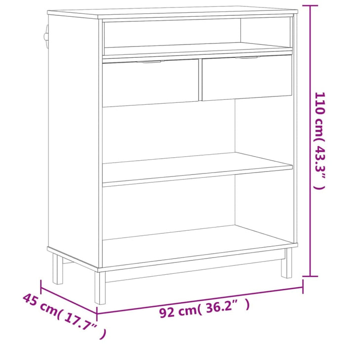 Bar Table Flam 92x45x110 Cm Solid Wood Pine Tpinxa