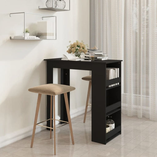 Bar Table With Storage Rack Black 102x50x103.5 Cm