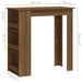 Bar Table With Storage Rack Brown Oak 102x50x103.5 Cm