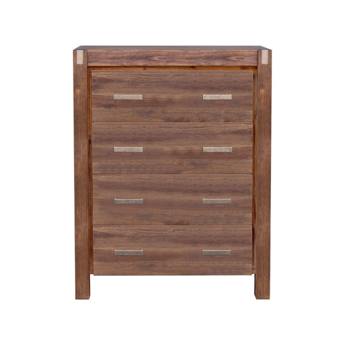 Tallboy With 4 Storage Drawers Solid Wooden Assembled