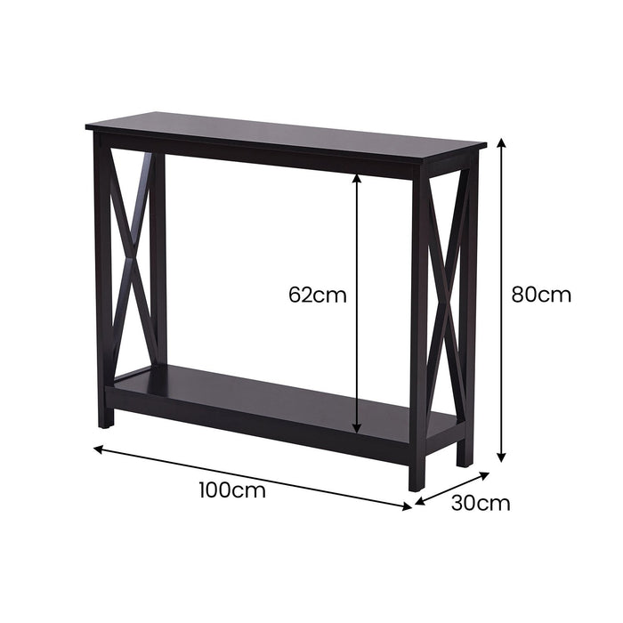 Isla X-Frame Console Table - Black