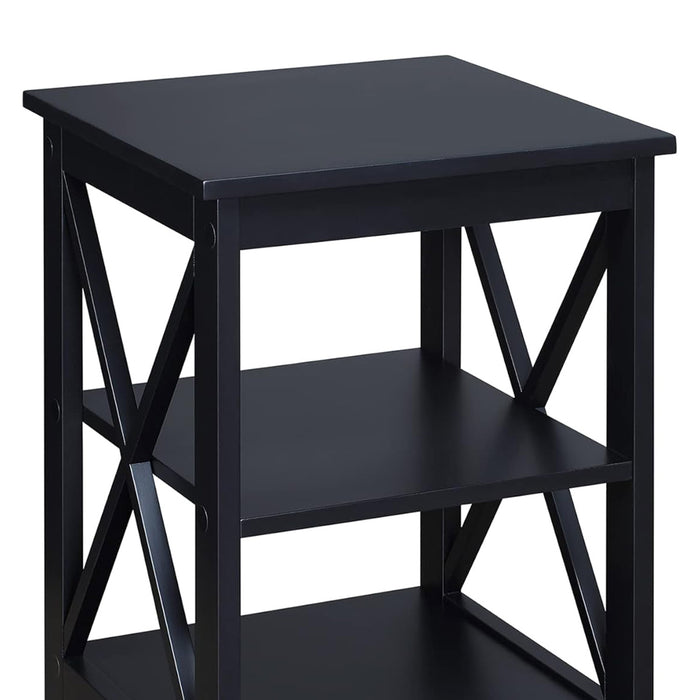 Orson 2-Tier Bedside Table - Black