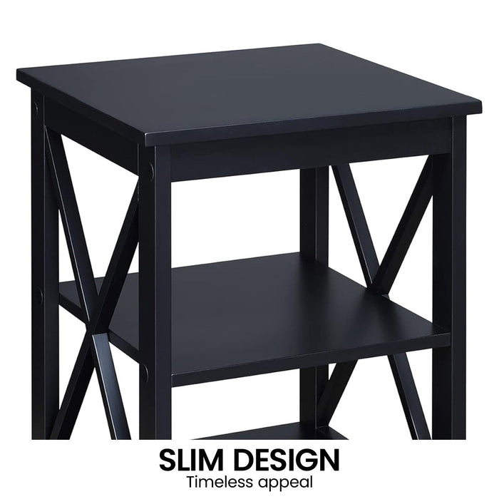 Orson 2-Tier Bedside Table - Black