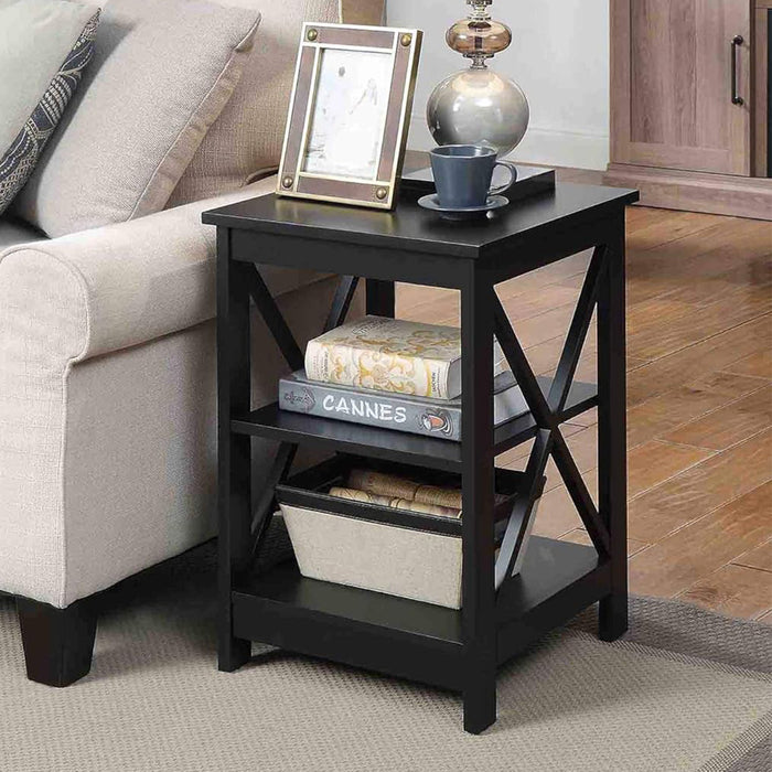 Orson 2-Tier Bedside Table - Black