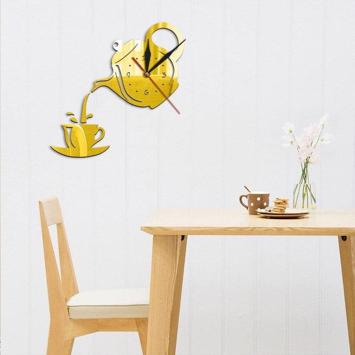 Teapot With a Cup wall Clock