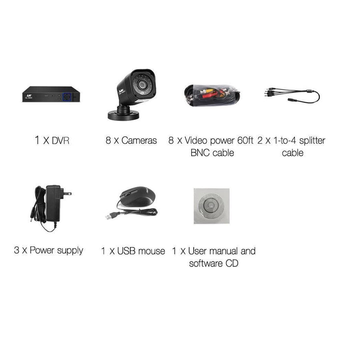 Ul-tech 8ch 5 In 1 Dvr Cctv Security System Video Recorder