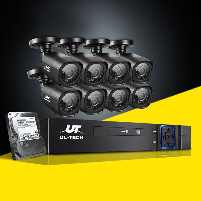 Ul-tech Cctv Security System 2tb 8ch Dvr 1080p 8 Camera Sets