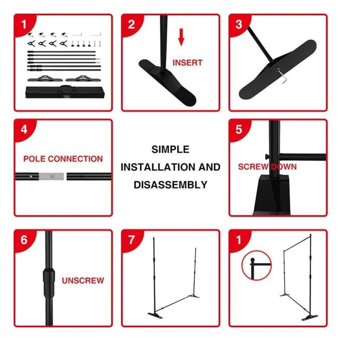 Telescopic Backdrops Support Stand With Heavy Duty Base