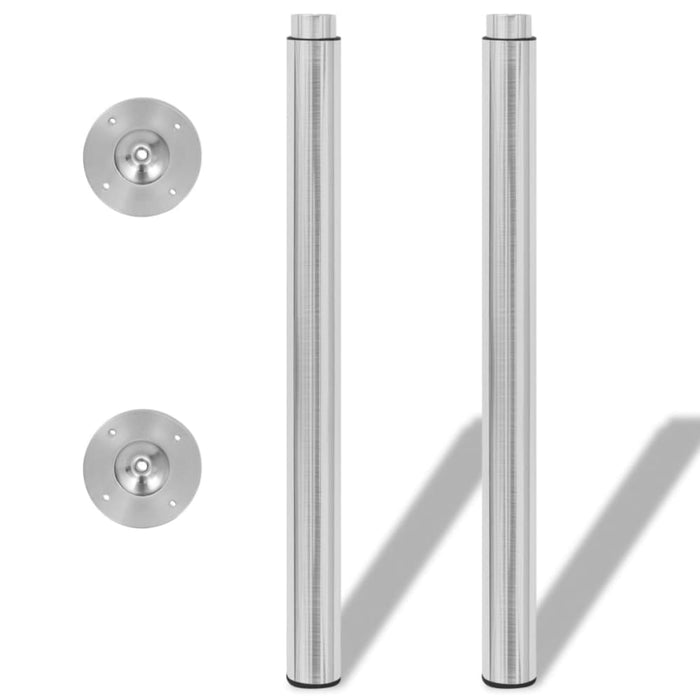 Telescopic Table Legs 4 Pcs Brushed Nickel 710 Mm-1100 Mm