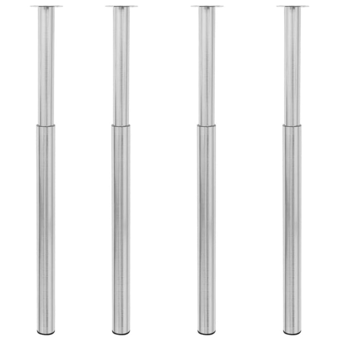 Telescopic Table Legs 4 Pcs Brushed Nickel 710 Mm-1100 Mm