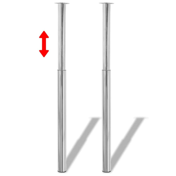 Telescopic Table Legs 4 Pcs Chrome 710 Mm-1100 Mm Tbpoanl