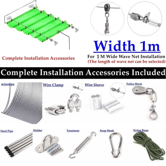 Telescopic Wave Net Installation Parts Kits Sun Shade Sail