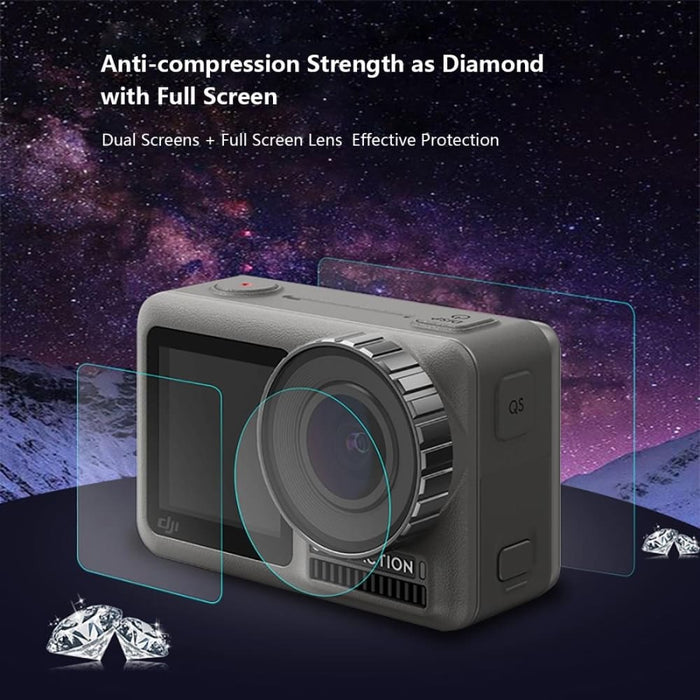 Tempered Glass Film For Dji Action Lens Front And Back Lcd