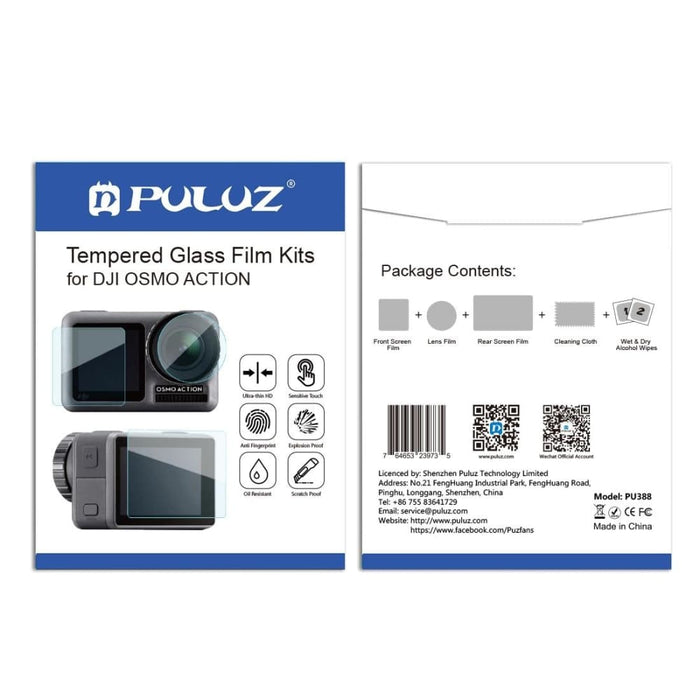 Tempered Glass Film For Dji Action Lens Front And Back Lcd