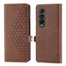 Textured Leather Phone Case Cubic Grid Design For Samsung