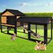 Three Doors Pet Rabbit Wooden Cage With Built-in Foldable