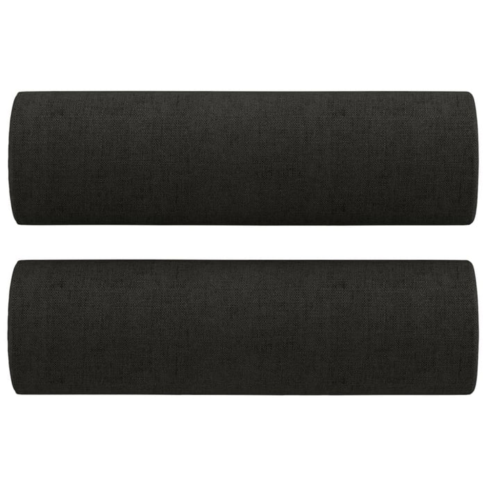 Throw Pillows 2 Pcs Black ø15x50 Cm Fabric Takpbp