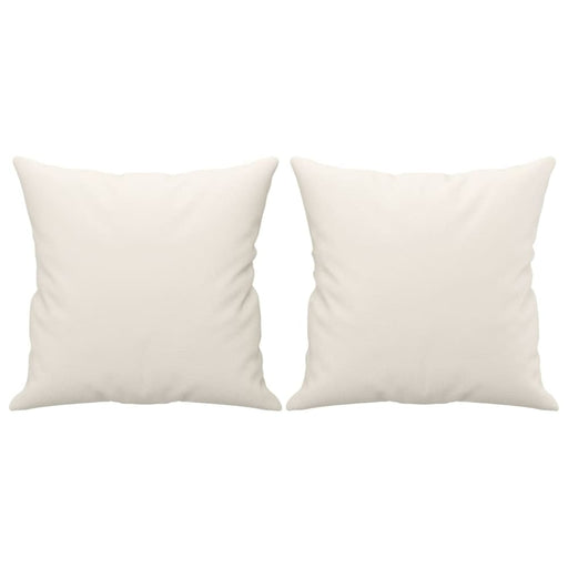 Throw Pillows 2 Pcs Cream 40x40 Cm Faux Leather Takanb