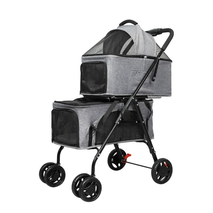 Goslash Picks Two-tier Pet Stroller Double Dog Pram Cat