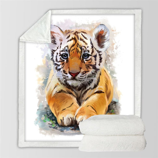 Tiger Baby Blankets For Beds Watercolour Plush Blanket Wild