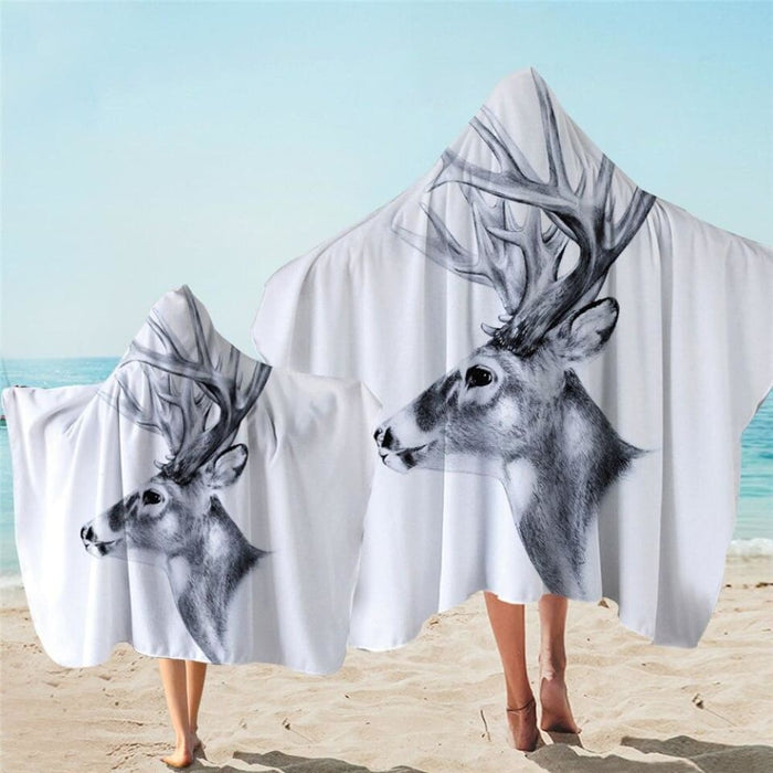 Tiger Fox Hooded Towel Watercolour Microfiber Bath With Hood