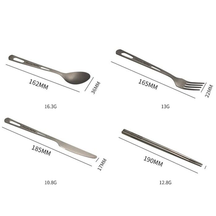 Titanium Tableware Set Frosted Knife Fork Spoon Chopsticks