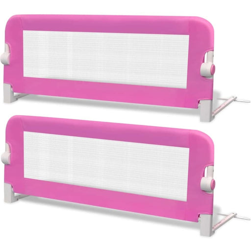 Toddler Safety Bed Rail 2 Pcs Pink 102x42 Cm Xilbnp