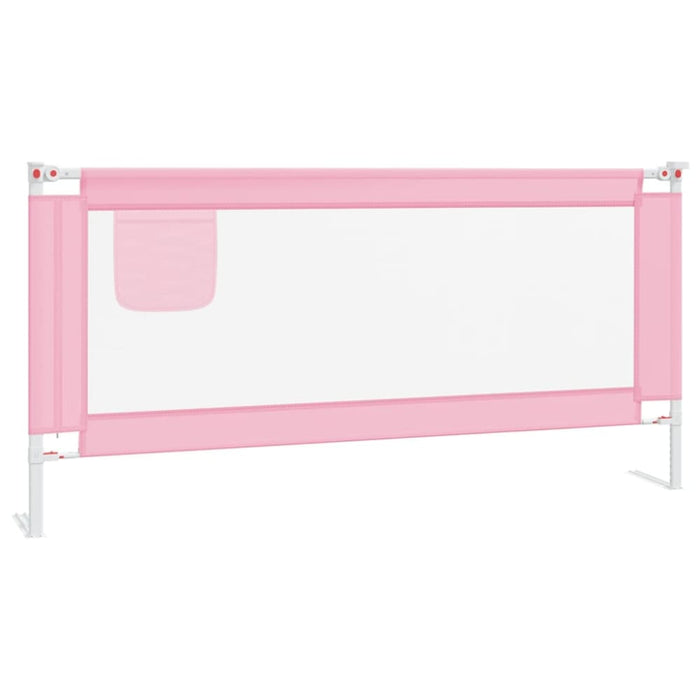 Toddler Safety Bed Rail Pink 190x25 Cm Fabric Obxbp