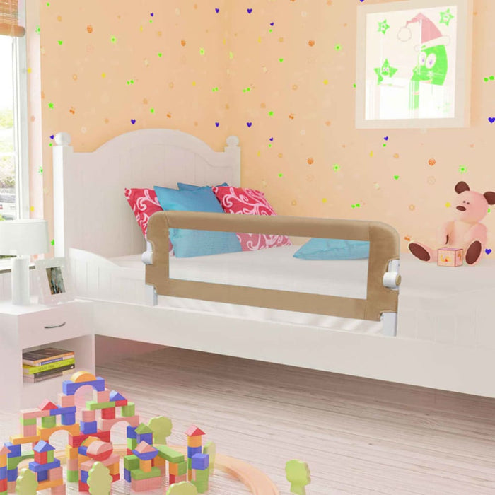 Toddler Safety Bed Rail Taupe 102x42 Cm Polyester Obola