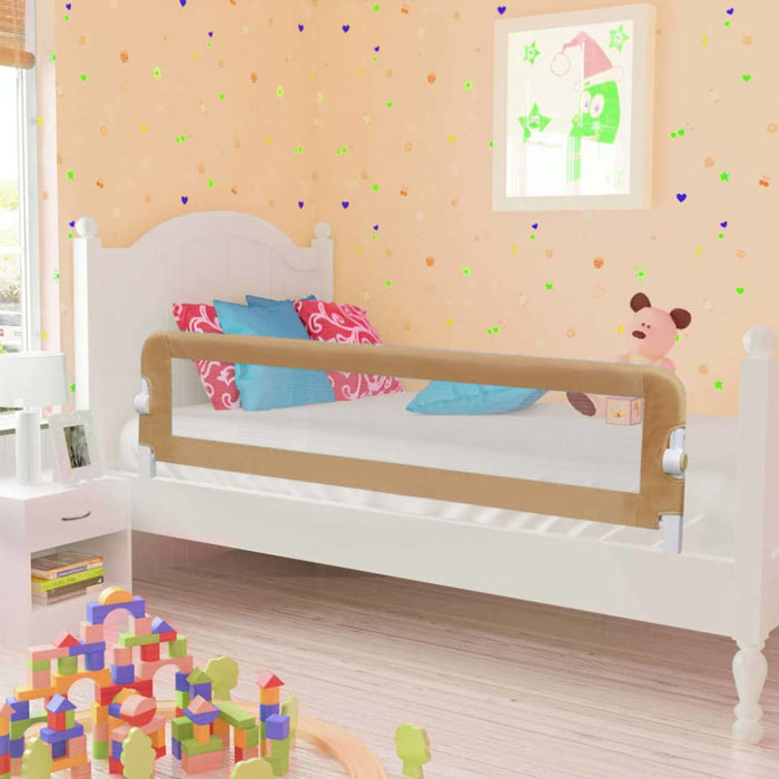 Toddler Safety Bed Rail Taupe 150x42 Cm Polyester Obolp