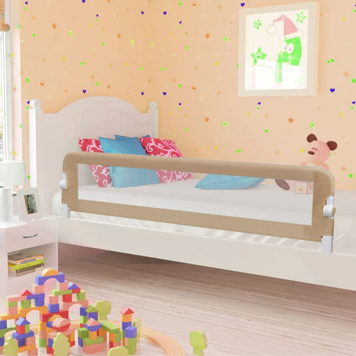 Toddler Safety Bed Rail Taupe 180x42 Cm Polyester Oboip