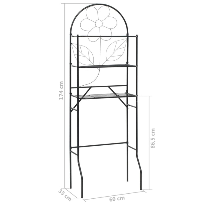 Toilet Rack Black 60x33x174 Cm Xalixx