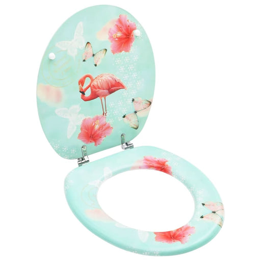 Wc Toilet Seat With Lid Mdf Flamingo Design Oalkbp