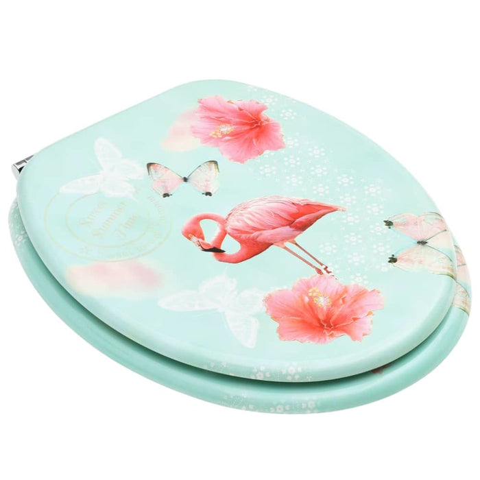 Wc Toilet Seat With Lid Mdf Flamingo Design Oalkbp