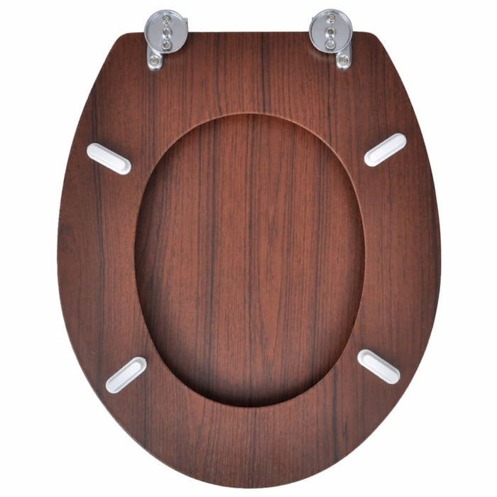 Wc Toilet Seat Mdf Lid Simple Design Brown Oabnbt