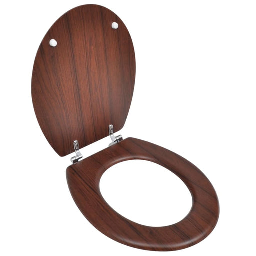 Wc Toilet Seat Mdf Lid Simple Design Brown Oabnbt