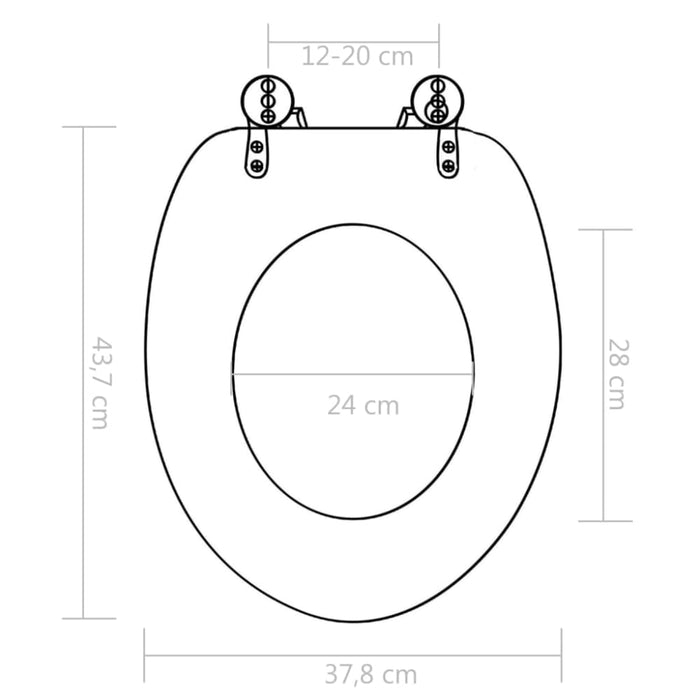 Wc Toilet Seat With Soft Close Lid Mdf Water Drop Design