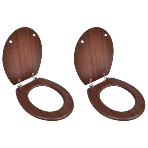 Toilet Seats With Lids 2 Pcs Mdf Brown Xipkbk