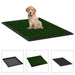 Pet Toilet with Tray and Artificial Turf Green Wc Oibiln