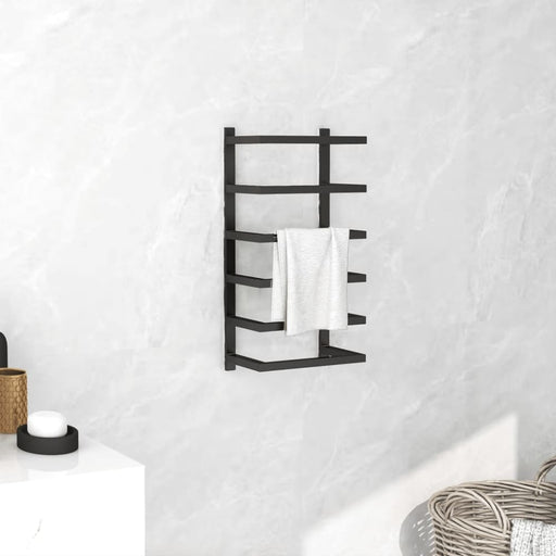 Towel Rack Black 24x12x48 Cm Steel Ttloxt